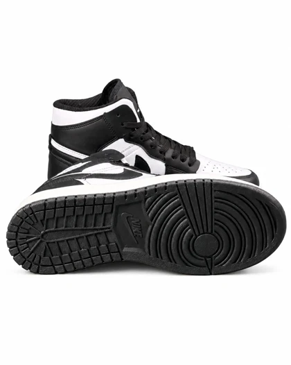 کفش کتانی مردانه مدل جردن وان ساق‌دار مشکی سفید Nike jordan1