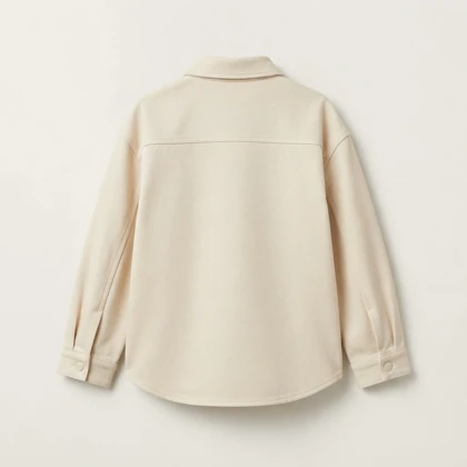 ژاکت اورشرت (Shacket) پسرانه – طرح مینیمال بژ کلاسیک