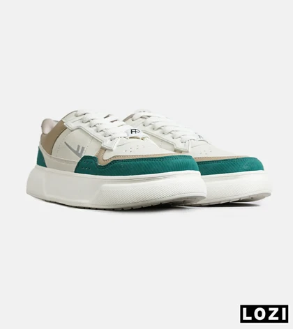 کفش کتانی مردانه سفید کرم سبز FASHION مدل 7875