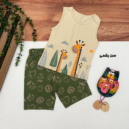 تاپ شلوارک نوزادی طرح زرافه