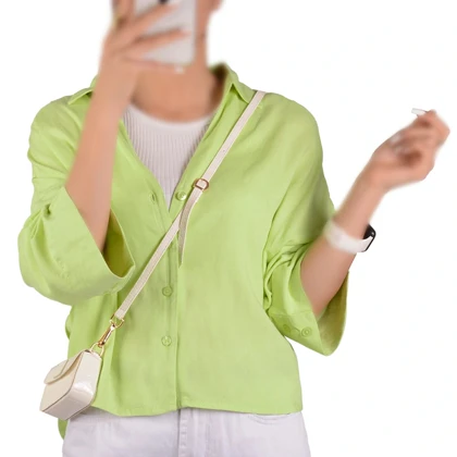 شومیز لینن یقه V زنانه آنا