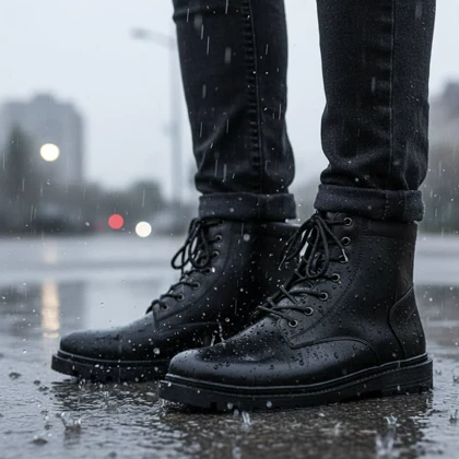 نیم بوت مردانه زیپی مدل Bershka -مشکی ویژه