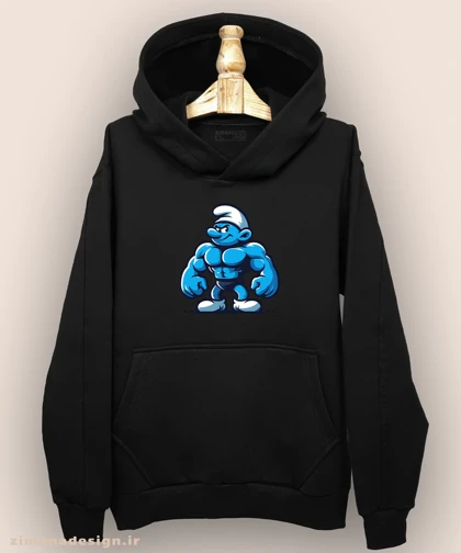 هودی مردانه و زنانه طرح اسمورف بدنساز کد 1054