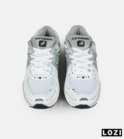 کفش کتانی بزرگ پا سفید طوسی سبز New Balance 860 v02 مدل 8364