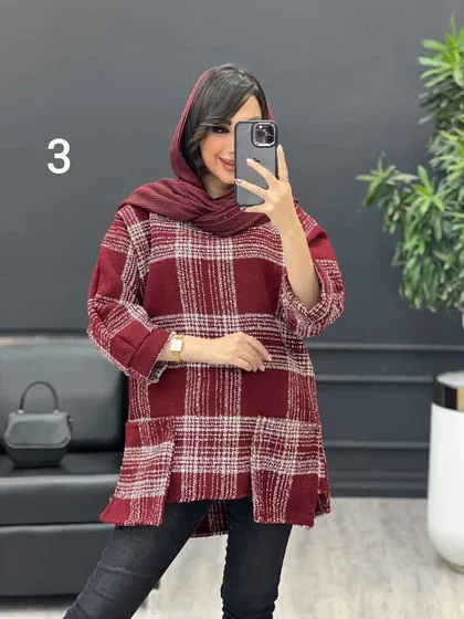 پالتو جلو بسته یقه چاک‌دار