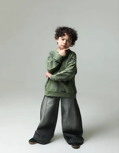 بلوز شلوار جین اسپرت رنگ سبز کد 3821