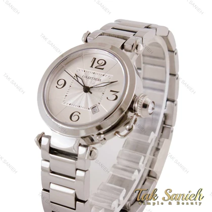 ساعت کارتیر زنانه مدل پاشا تمام نقره ای Cartier-4966-L