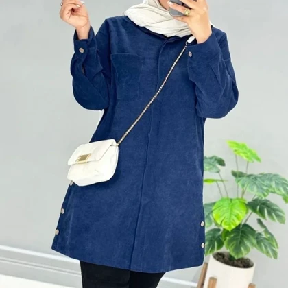 مانتو زنانه مخمل کبریتی پاییزی
