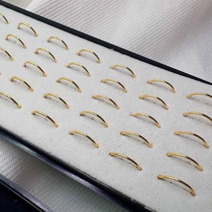 پیرسینگ فیک (Fake) مدل «حلقه طلایی» | بدون نیاز به سوراخ (فروش تکی)