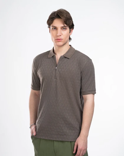 پولوشرت مردانه نیم زیپ کد M0304