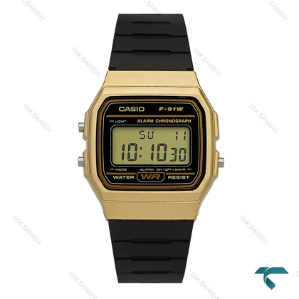ساعت کاسیو F-91W نوستالژی طلایی مشکی Casio-7645-U