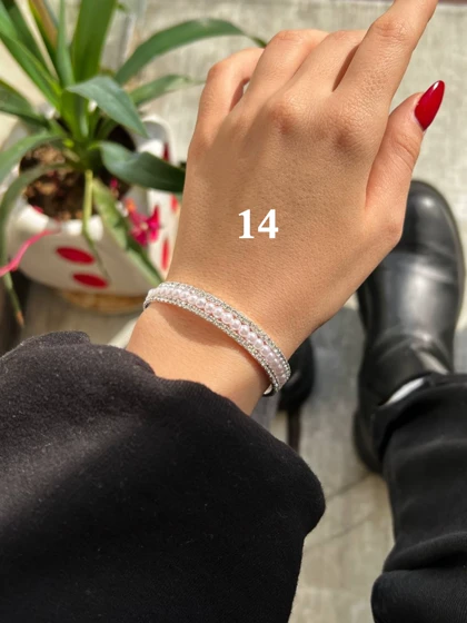 دستبند 14 مدل مختلف جواهری مرواریدی