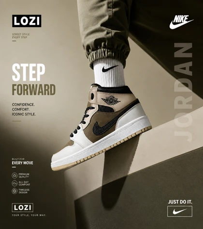 کفش کتانی ساق‌دار مردانه و زنانه کرم سبز NIKE jordan 1 مدل 8142