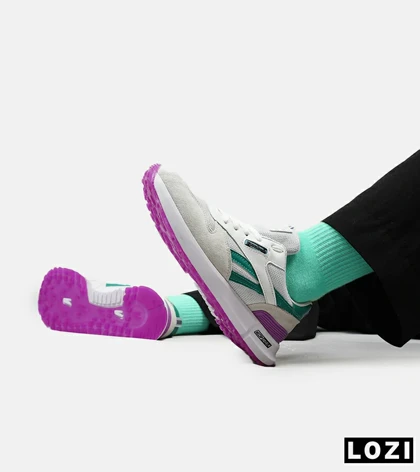 کفش کتانی سفید سبز بنفش REEBOK Unphased Pro مدل 5173