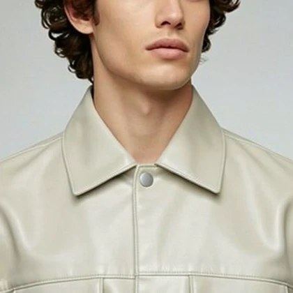 کاپشن چرم یقه دار (2687) B.SGEDIAO