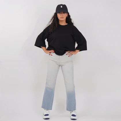 جین راسته قد 90 آبی