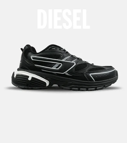 کفش کتانی مردانه مشکی سفید DIESEL S-SERENDIPITY SPORT مدل 6730