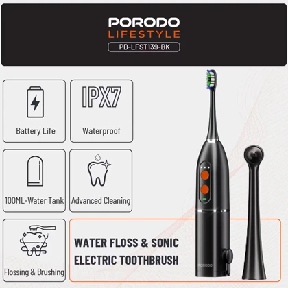مسواک برقی سونیک و واترجت پورودو Porodo اصل مدل LFST139 ضدآب