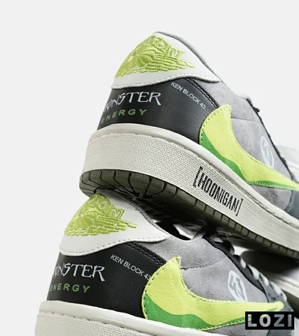 کفش کتانی مردانه طوسی لیمویی NIKE travis scott