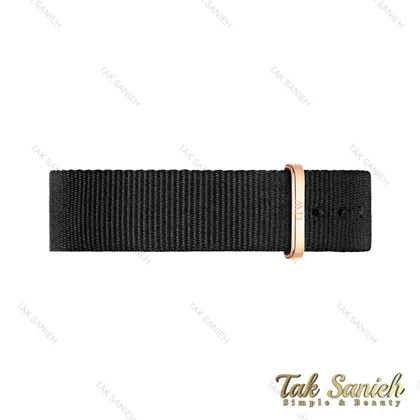 بند برزنتی ساعت دنیل ولینگتون مشکی رزگلد مردانه DW-Strap-4248-G