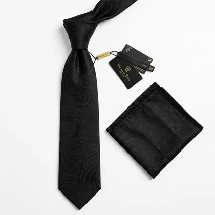 کراوات و پوشت دستدوز طرح موتیف بزرگ برند Massimo Dutti