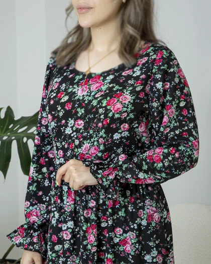 اطلس مشکی گل سرخ