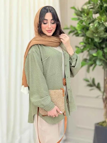 شومیز تک جیب پشت بندی