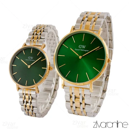 ست ساعت دنیل ولینگتون صفحه سبز طلایی نقره ای 105287