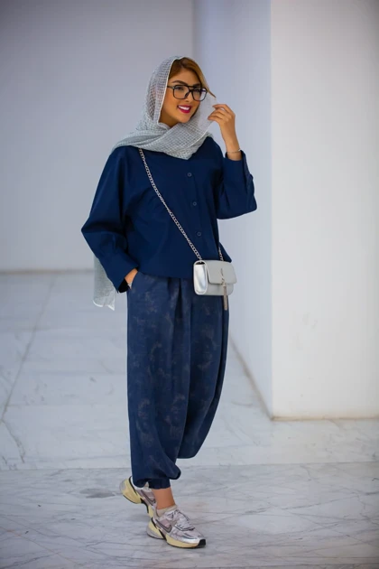 شلوار خمره ای پرینت