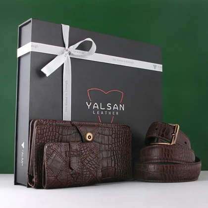 ست هدیه مردانه چرم یلسان مدل رادیس کد CHN-KAYA-GC-026