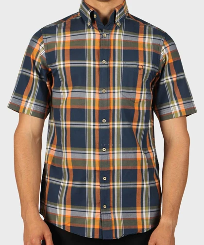 پیراهن مردانه چهارخانه و آستین کوتاه 4359