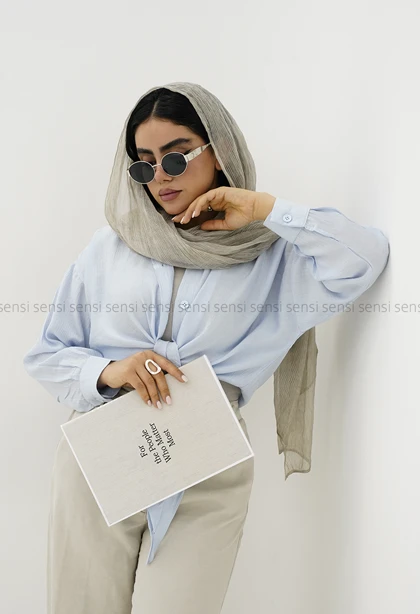 شومیز گره‌ای شیشه ای کد1006175