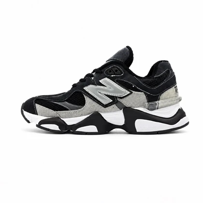 کفش و کتانی مردانه چرم طبیعی مدل نیوبالانس 9060 NEW BALANCE رنگ مشکی طوسی کد 4114