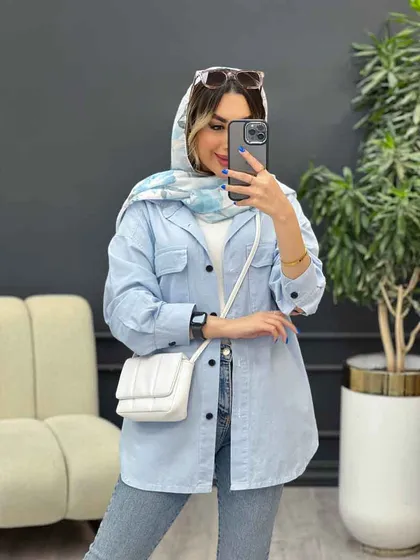 مانتو لینن سر جیب دکمه وینا