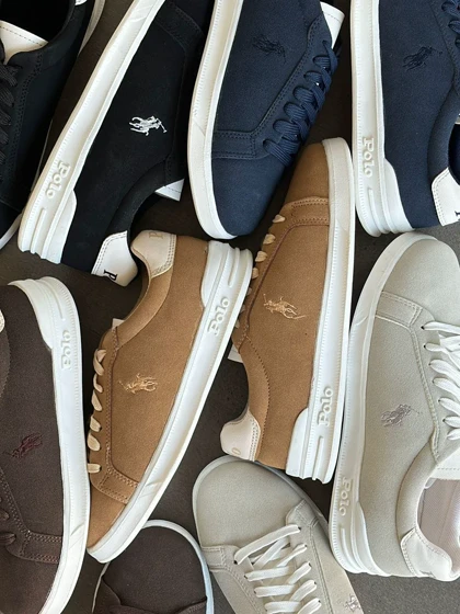 کتانی قهوه‌ای مخمل POLO