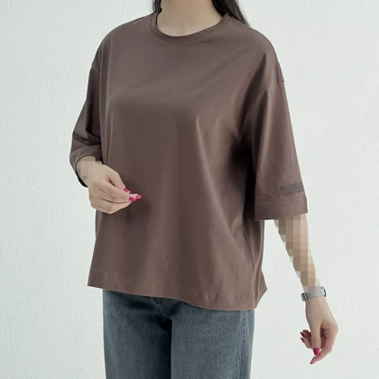 تیشرت باکسی زنانه یقه گرد