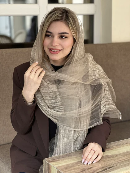 شال دو لایه نخی حریر شیشه ای لاویا کد 778