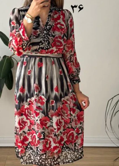 پیراهن حریر سرمه سری 20