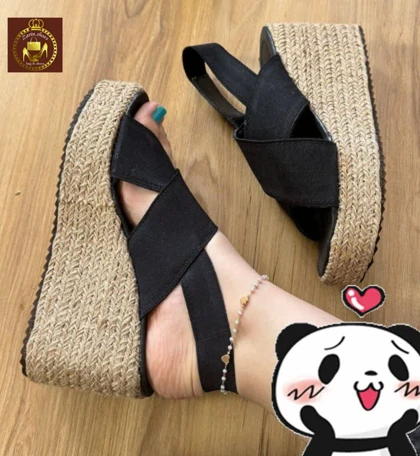 صندل لژدار کنفی زنانه
