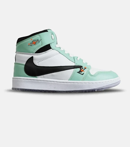 کفش کتانی ساق‌دار مردانه و زنانه سفید مشکی سبز NIKE travis scott مدل 8116