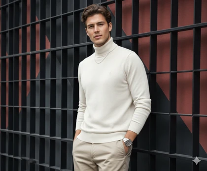 یقه اسکی بافت 100٪ پنبه