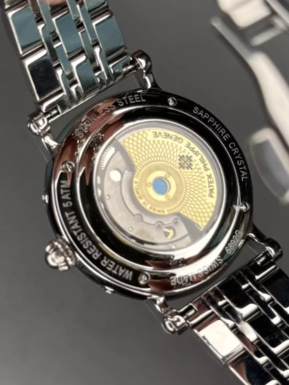 ساعت مچی پتک فیلیپ فول دیت بند سیلور صفحه قهوه ای Patek Philippe