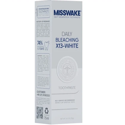 خمیر دندان بلیچینگ میسویک Misswake مدل X13 حجم 75 میلی لیتر