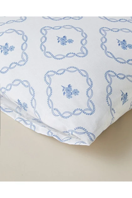 روبالشی English Home مدل Lorita 2 تایی پارچه پنبه و پلی‌استر 50 × 70 سانتی‌متر - آبی