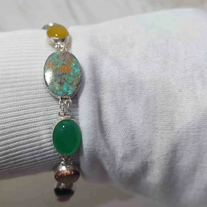 دستبند نقره ام البنین کد 3 (9 سنگ)