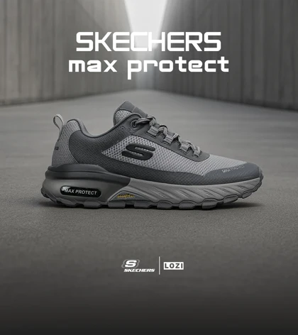 کفش کتانی طبی ورزشی طوسی فیلی SKECHERS max protect مدل 7569