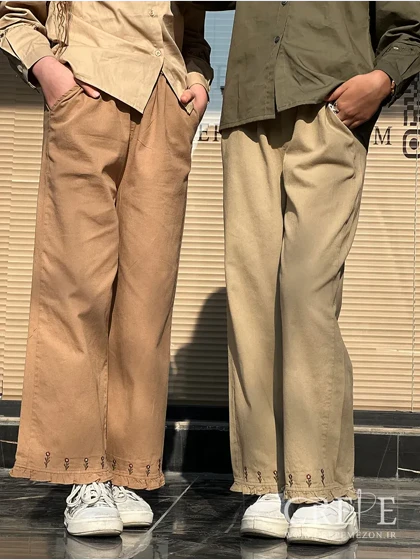 شلوار بگ دمپا گلدوزی