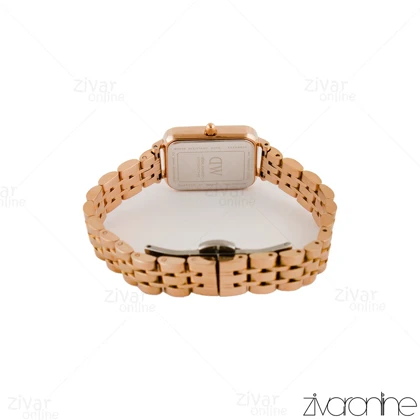 ساعت دنیل ولینگتون کوادرو رزگلد صفحه سفید 105224