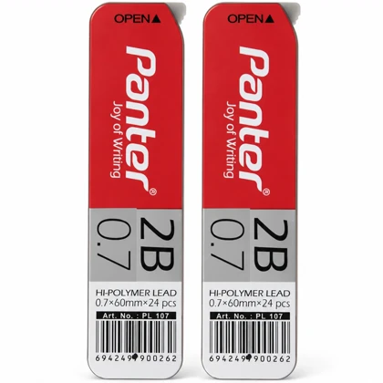 نوک مداد نوکی 0.7 پنتر PANTER مدل Hi-Polymer-PL107 کیفیت 2B