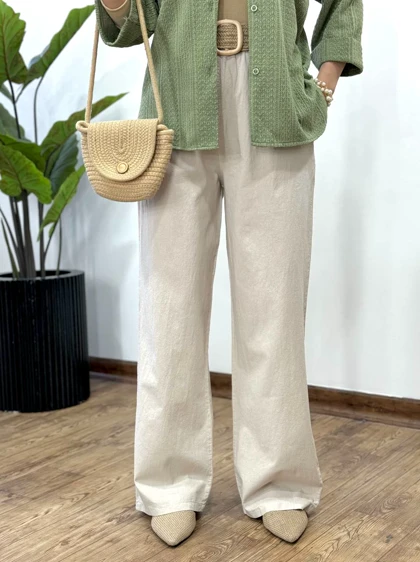 شلوار لینن نیم بگ کاتیا(ایراد دار)